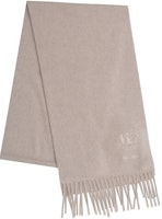 'S Max Mara S MAX MARA Logo Embroidered Wool Scarf Unisex Couple Style Khaki 45463113600253-003 'S Max Mara S MAX MARA Logo Embroidered Wool Scarf Unisex Couple Style Khaki 45463113600253-003