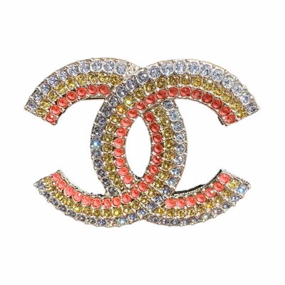 【SS23】CHANEL Rainbow Rhinestone Brooch Gold AB9887B09920NL720