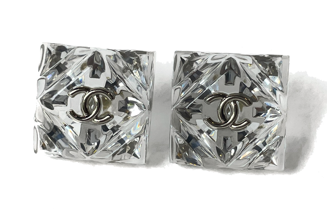 【SS23 New】CHANEL Square Crystal Clear Earrings ABA960-B10971-NO030