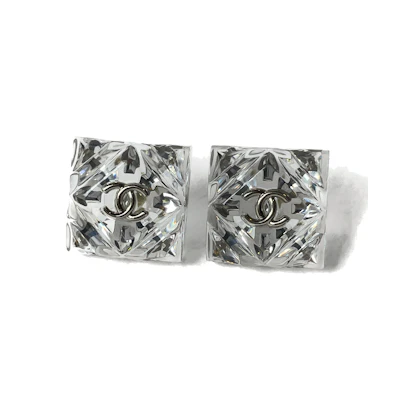 【SS23 New】CHANEL Square Crystal Clear Earrings ABA960-B10971-NO030