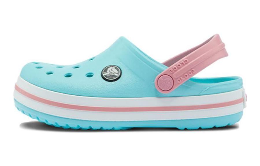 (Toddler) (Pre School) Crocs Crocband Comfortable Non-Slip Sandals Ice White Blue 207005-4S3