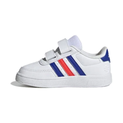 (TD) adidas Breaknet Lifestyle Court Two-Strap Hook-and-Loop 'White Blue Red'