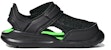 (TD) adidas Fortaswim I Velcro Kasual Hitam Hijau Sandal 'Hitam Hijau' FV8860