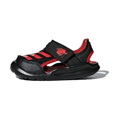(TD) adidas Fortaswim I Non-Slip Casual Black Red Sandals 'Black Red'