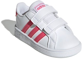 嬰童 adidas neo GRAND COURT 低幫 板鞋 白粉色 Shop 嬰童 adidas neo GRAND COURT 低幫 板鞋 白粉色