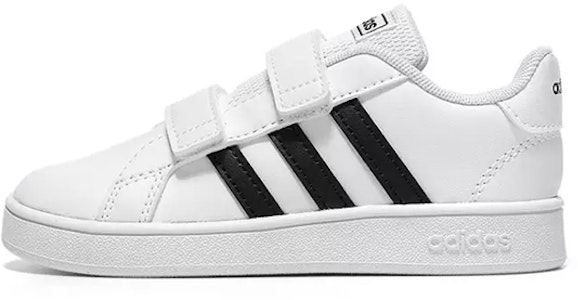 婴童 adidas neo GRAND COURT 魔術貼 防滑耐磨 低筒 板鞋 白黑 Buy 婴童 adidas neo GRAND COURT 魔術貼 防滑耐磨 低筒 板鞋 白黑