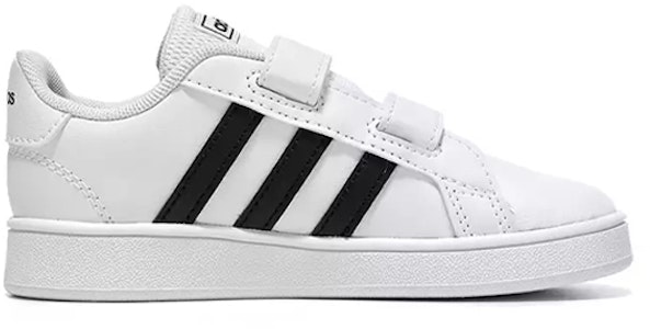 婴童 adidas neo GRAND COURT 魔術貼 防滑耐磨 低筒 板鞋 白黑 Order 婴童 adidas neo GRAND COURT 魔術貼 防滑耐磨 低筒 板鞋 白黑