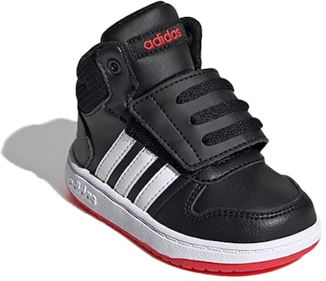 婴童 adidas neo Hoops 2.0 Mid 中筒 復古籃球鞋 黑白紅 Lookbook 婴童 adidas neo Hoops 2.0 Mid 中筒 復古籃球鞋 黑白紅