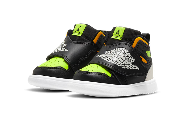 Lookbook TD嬰童 Air Jordan 1 Sky 黑綠橙 魔術貼