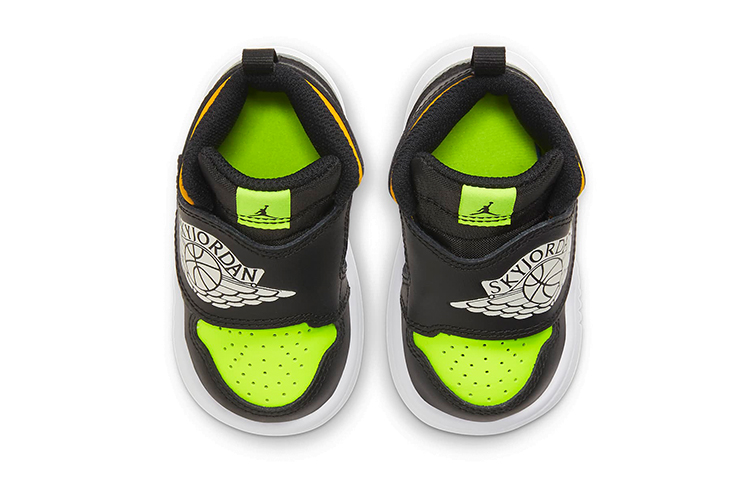 Shop TD嬰童 Air Jordan 1 Sky 黑綠橙 魔術貼