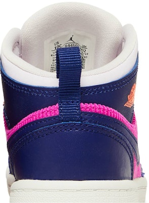 (TD) Air Jordan 1 Mid 'Fire Pink' Wanita 644507-602 Sizing (TD) Air Jordan 1 Mid 'Fire Pink' Wanita 644507-602