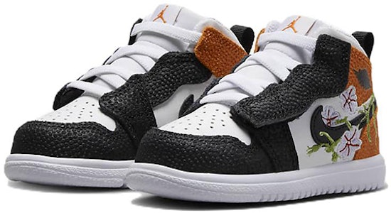 (TD) Air Jordan 1 Mid 'Bordado Floral/Blanco/Starfish' DR6964-100 Lookbook (TD) Air Jordan 1 Mid 'Bordado Floral/Blanco/Starfish' DR6964-100