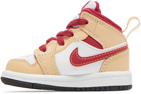 (幼童)Air Jordan 1 中幫「淡咖哩 紅衣主教紅」640735-201 Lookbook (幼童)Air Jordan 1 中幫「淡咖哩 紅衣主教紅」640735-201