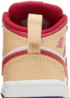 (TD) Air Jordan 1 Mid 'Light Curry Cardinal Red' Lelaki Wanita Sneakers 640735-201 Sizing (TD) Air Jordan 1 Mid 'Light Curry Cardinal Red' Lelaki Wanita Sneakers 640735-201