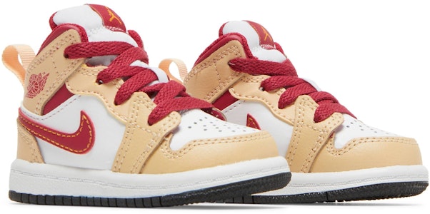 (幼童)Air Jordan 1 中幫「淡咖哩 紅衣主教紅」640735-201 Cheap (幼童)Air Jordan 1 中幫「淡咖哩 紅衣主教紅」640735-201