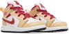 (TD) Air Jordan 1 Mid 'Light Curry Cardinal Red' Lelaki Wanita Sneakers 640735-201
