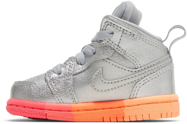 (TD) Air Jordan 1 Mid 'Perak Metalik Merah Jambu Crimson' 644507-006 Lookbook (TD) Air Jordan 1 Mid 'Perak Metalik Merah Jambu Crimson' 644507-006