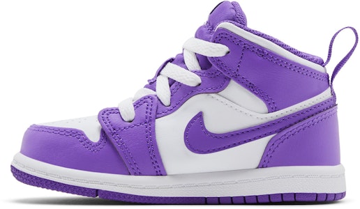 嬰兒 Jordan Air Jordan 1 舒適簡約 防滑耐磨 學步鞋 白紫色 Lookbook 嬰兒 Jordan Air Jordan 1 舒適簡約 防滑耐磨 學步鞋 白紫色