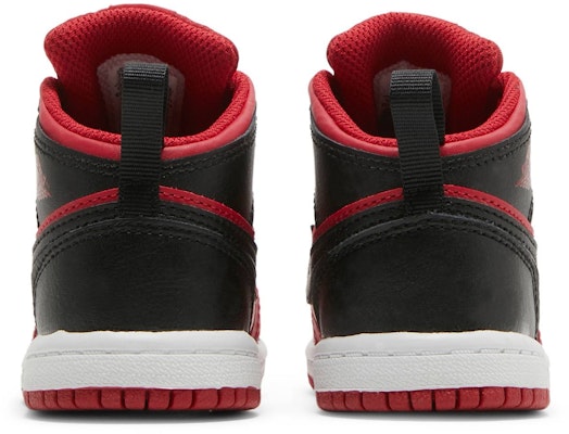 (TD) Air Jordan 1 Mid 'Reverse Bred' Merah Hitam Terbalik 640735-660 Details for (TD) Air Jordan 1 Mid 'Reverse Bred' Merah Hitam Terbalik 640735-660