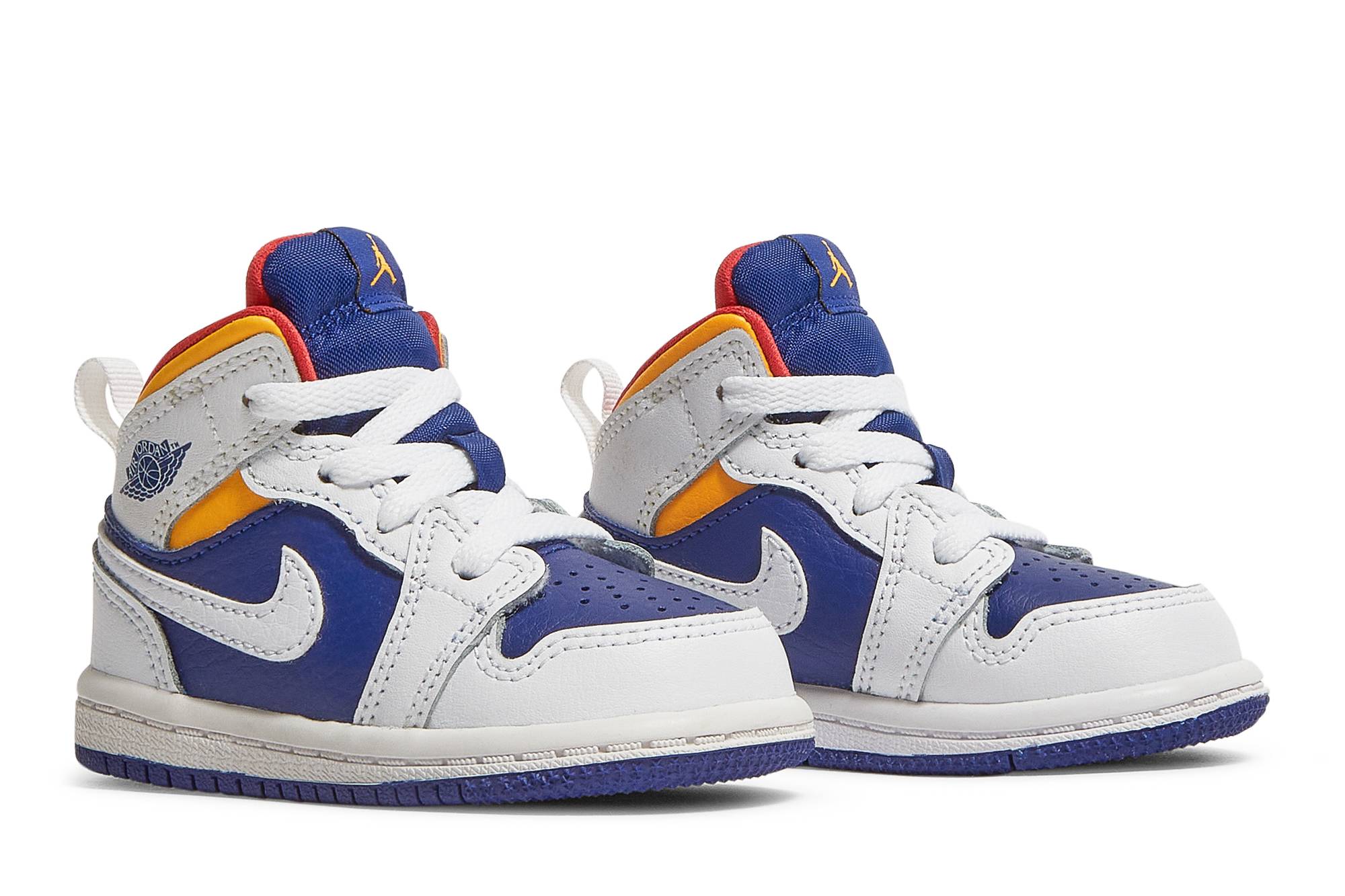 Cheap (TD) Air Jordan 1 Mid 'Putih Deep Royal Biru' 640735-131