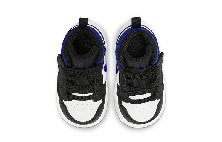 Shop TD嬰兒 Air Jordan 1 Mid Alt 解構式 中筒籃球鞋 黑白藍拼色