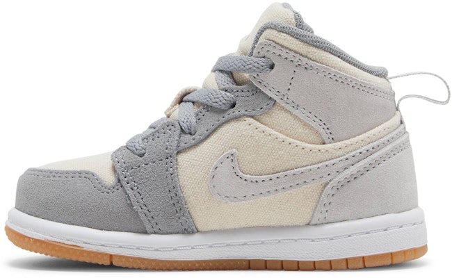 (Toddler) Air Jordan 1 Mid SE 'Coconut Milk Particle Grey' DN4344-100 Lookbook (Toddler) Air Jordan 1 Mid SE 'Coconut Milk Particle Grey' DN4344-100