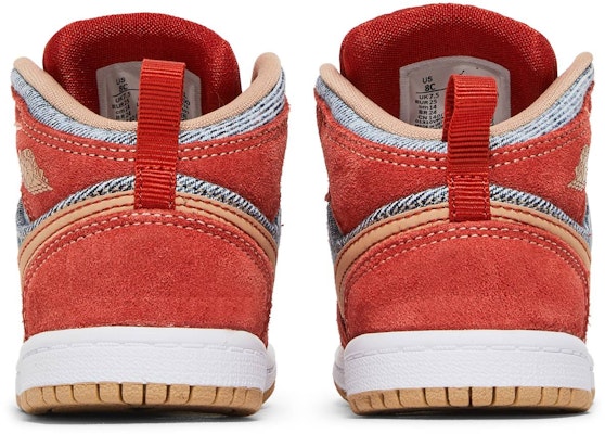 (TD) Air Jordan 1 Mid SE 'Denim Merah' DM4385-600 Details for (TD) Air Jordan 1 Mid SE 'Denim Merah' DM4385-600