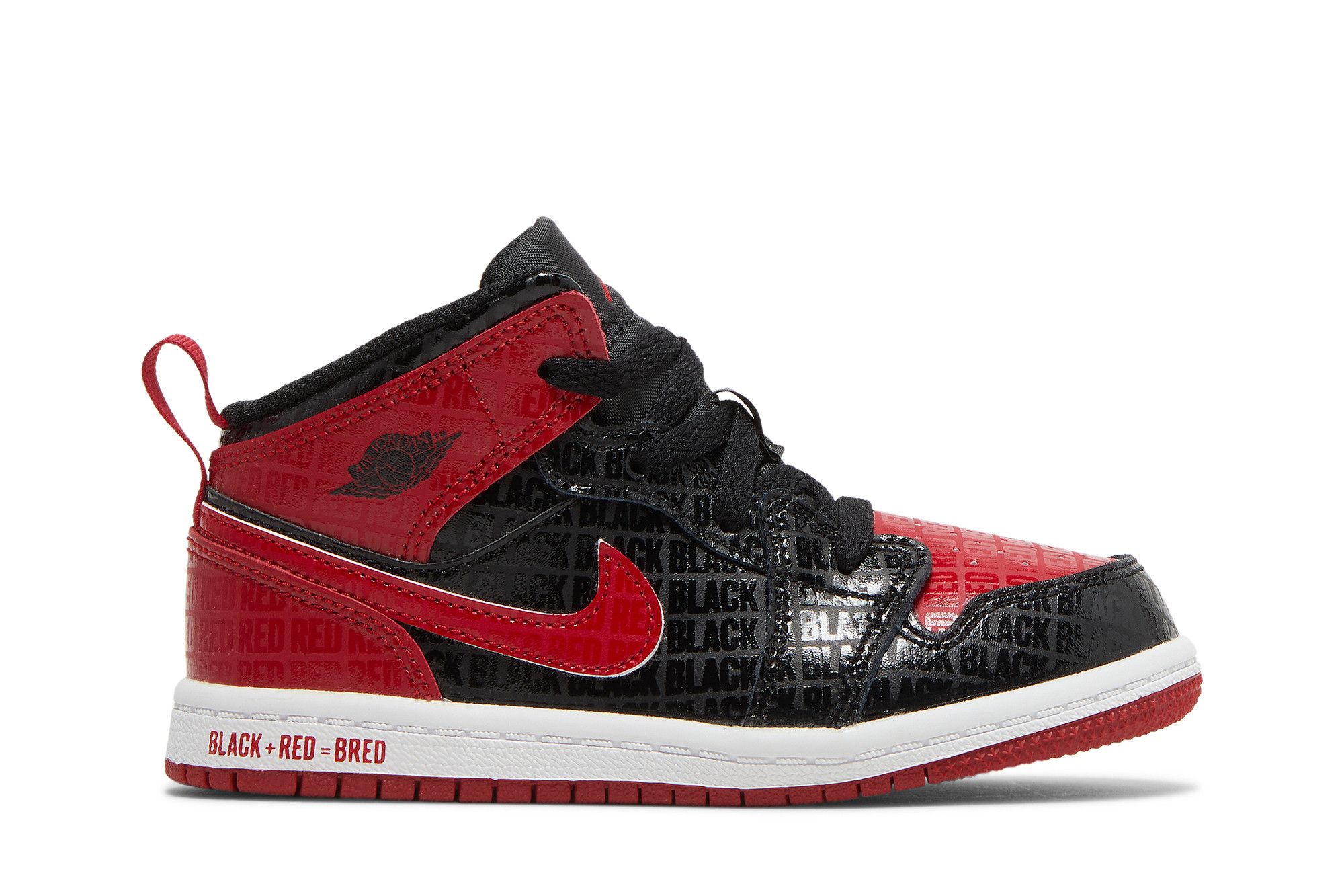 Buy (TD) Air Jordan 1 Mid SS 'Hitam + Merah = Bred' DM9649-001