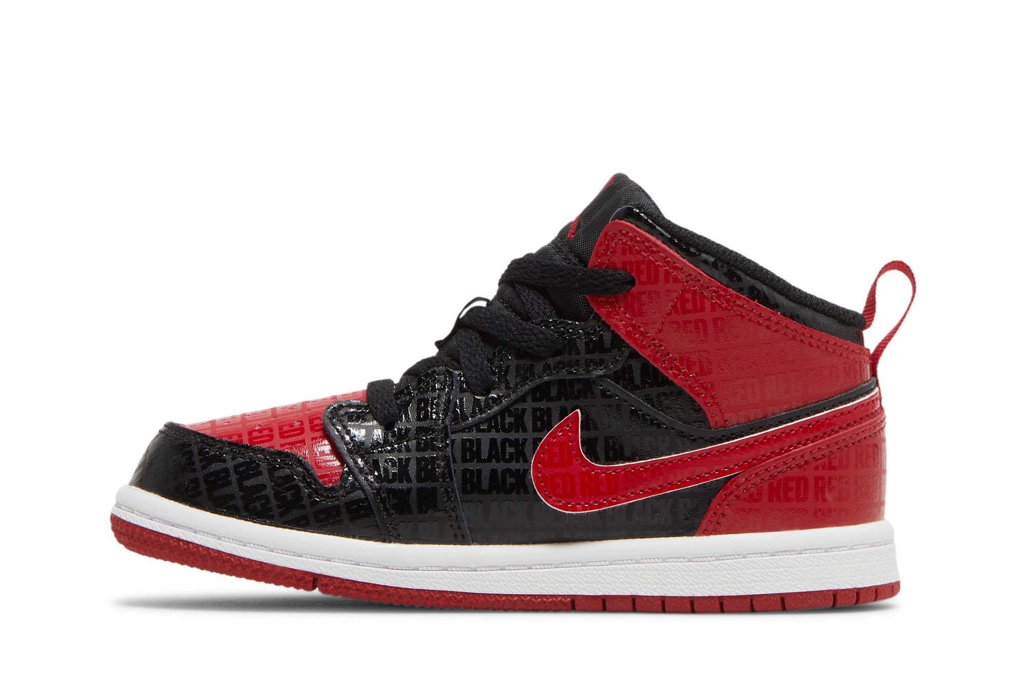 Lookbook (TD) Air Jordan 1 Mid SS 'Hitam + Merah = Bred' DM9649-001