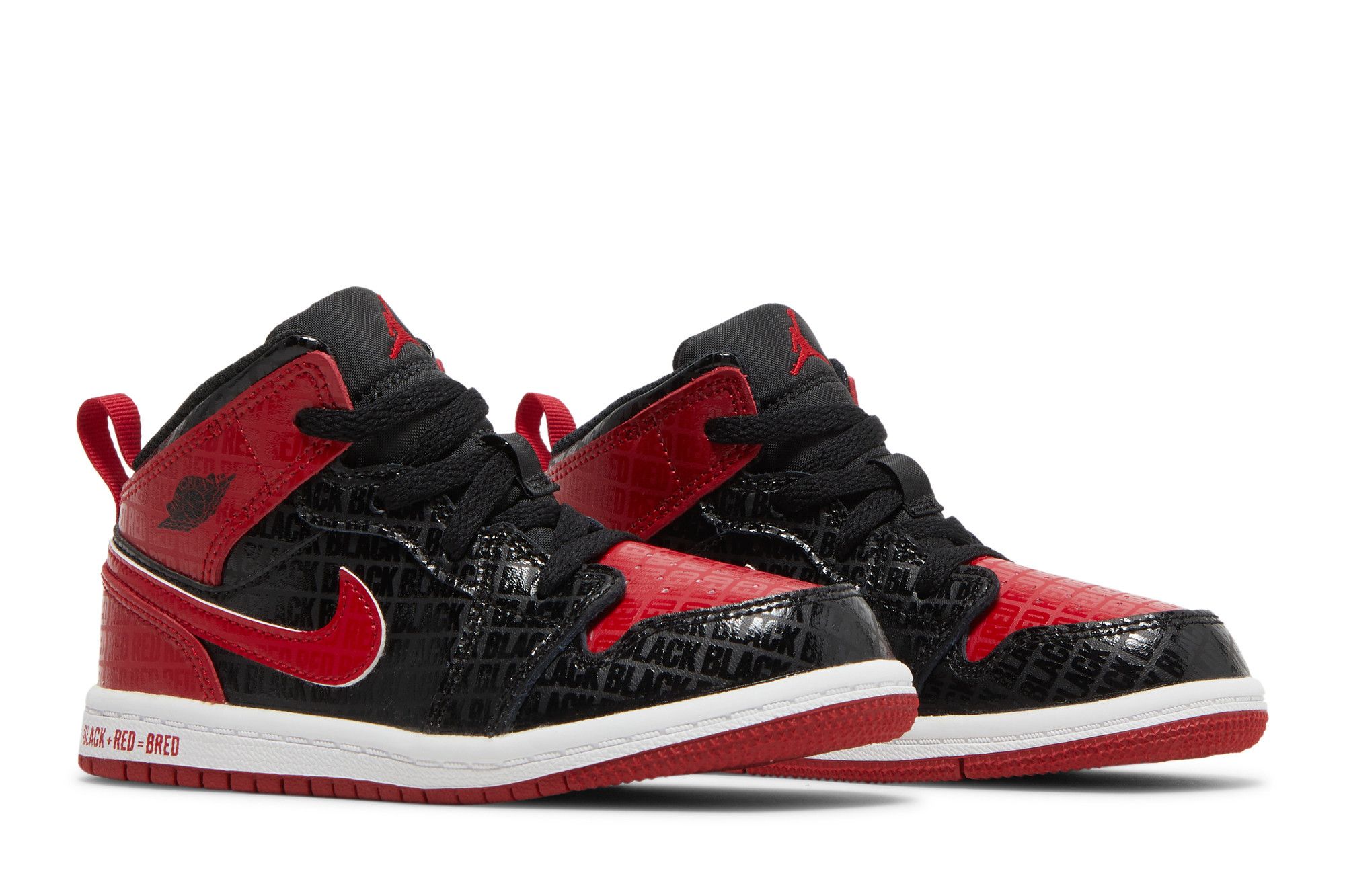 Cheap (TD) Air Jordan 1 Mid SS 'Hitam + Merah = Bred' DM9649-001