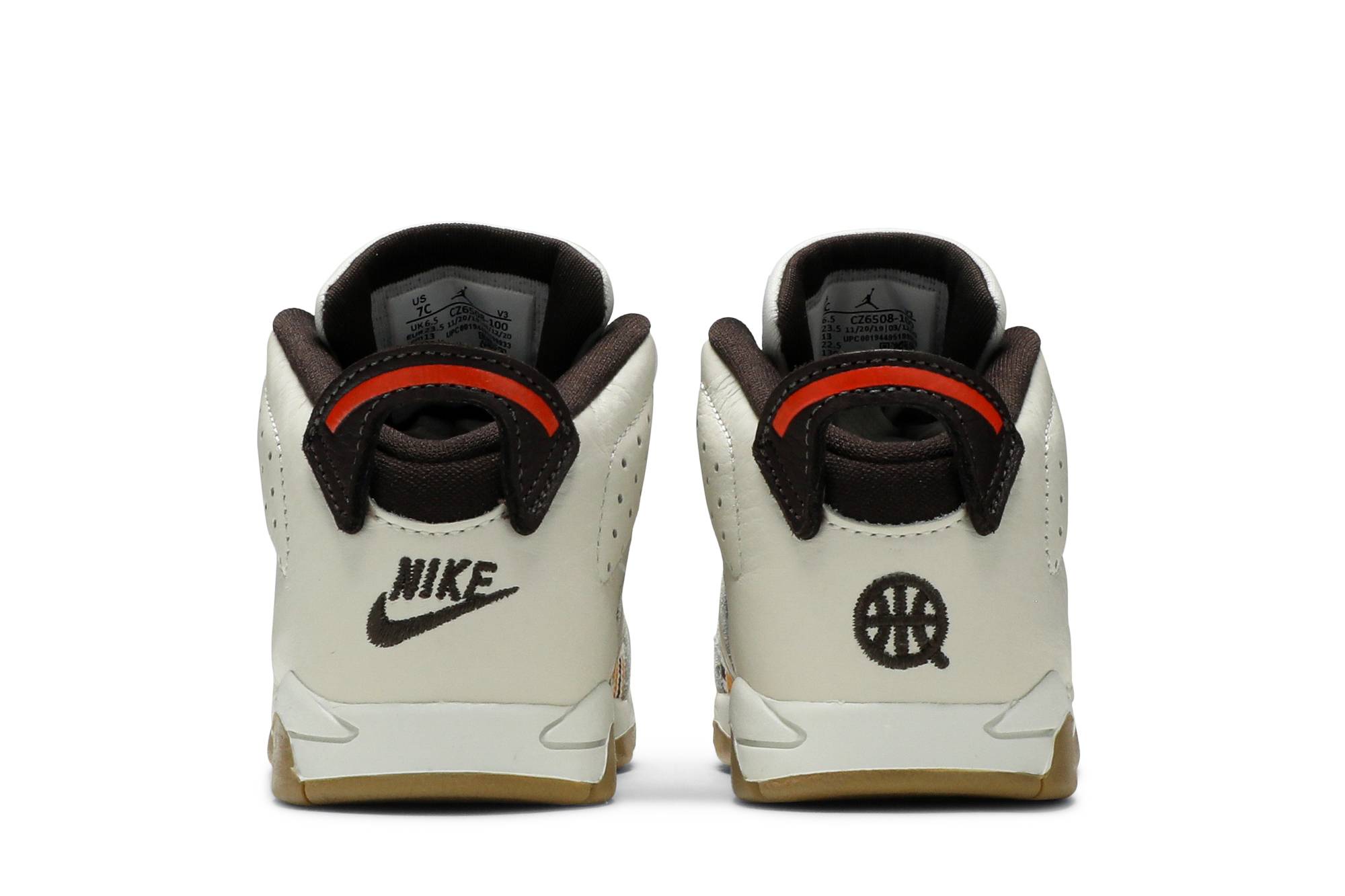 Details for (TD) Air Jordan 6 Retro 'Quai 54 - Sail Gum' Putih Coklat Tanah CZ6508-100