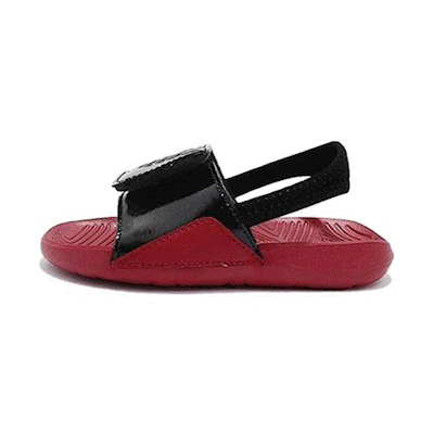 (TD) Jordan Hydro 7 Velcro Sports Slippers Black Red