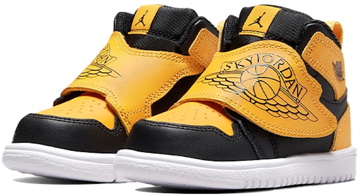 (Toddler) Air Jordan Sky 1 Black White University Gold BQ7196-035 Lookbook (Toddler) Air Jordan Sky 1 Black White University Gold BQ7196-035