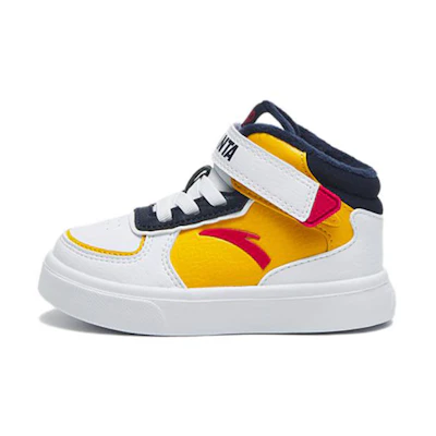 (TD) Anta High-Top Velcro Casual Sneakers 'White Yellow Black'