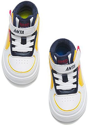 (Toddler) Anta High-Top Velcro Casual Sneakers 'White Yellow Black' A312240031-1 Lookbook (Toddler) Anta High-Top Velcro Casual Sneakers 'White Yellow Black' A312240031-1