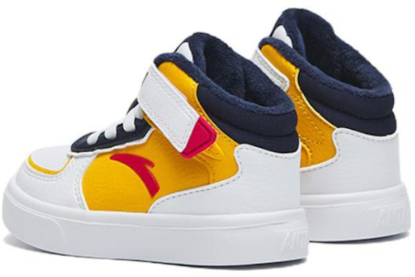 (Toddler) Anta High-Top Velcro Casual Sneakers 'White Yellow Black' A312240031-1 Shop (Toddler) Anta High-Top Velcro Casual Sneakers 'White Yellow Black' A312240031-1