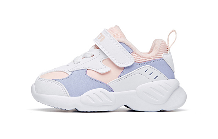 (Toddler) Anta Leather Fleece Casual Sneakers 'White Pink' A332133821N-5