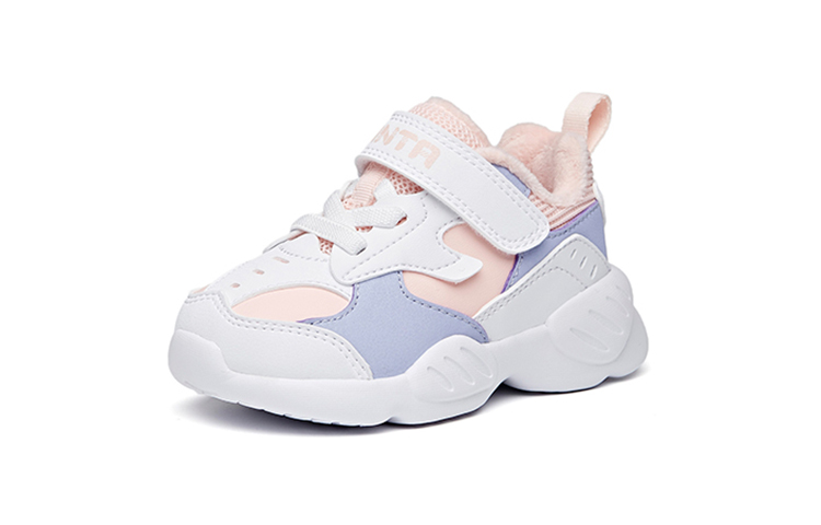 Order (TD) 安踏皮革羊羔绒休闲运动鞋“白粉色” A332133821N-5