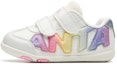 Buy (Toddler) Anta Magic Tape Leather Lightweight Casual Running Shoes 'Silver White' 322230008N-1