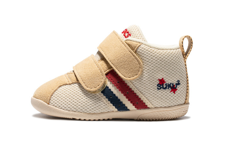 (Toddler) ASICS Comfy First Ms2 Running Shoes Beige/Yellow TUF113-05