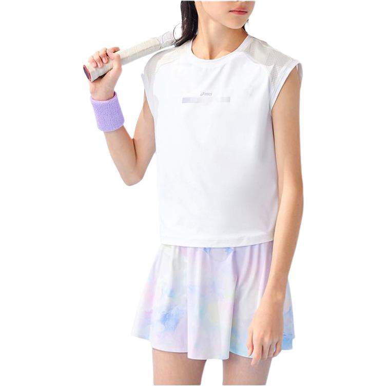 (Toddler) ASICS Kids' Performance Dry-Fit Sleeveless White Tank Top 332251170025-0001