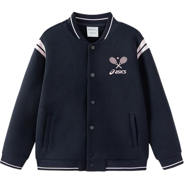 (Toddler) ASICS Kids Baseball Jacket Navy - Windproof, Warm, Stylish Activewear 331251053037-50