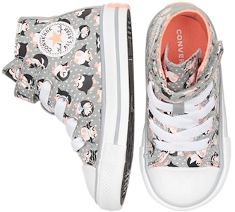 幼童 Converse Chuck Taylor All Star 1V 灰黑 企鵝印花 高筒 帆布鞋 Shop 幼童 Converse Chuck Taylor All Star 1V 灰黑 企鵝印花 高筒 帆布鞋