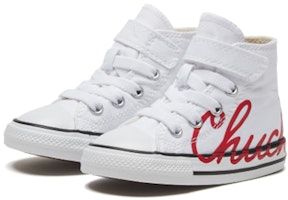 嬰兒 Converse Chuck Taylor All Star 魔術貼 復古耐磨 高筒休閒帆布鞋 白 Lookbook 嬰兒 Converse Chuck Taylor All Star 魔術貼 復古耐磨 高筒休閒帆布鞋 白