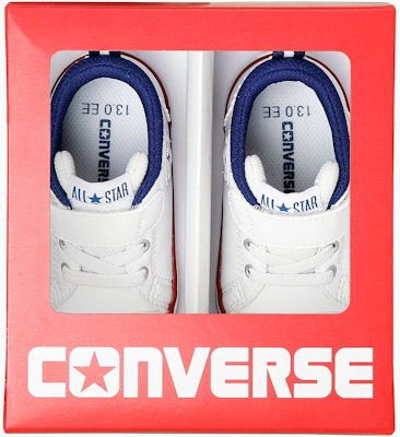 (Toddler) Converse Mini All Star N V-1 Sneakers White/Navy/Red 37303520 1