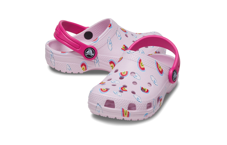 Shop (Toddler) Crocs Classic Graphic Print Clogs 'Pink' 207321-6GD