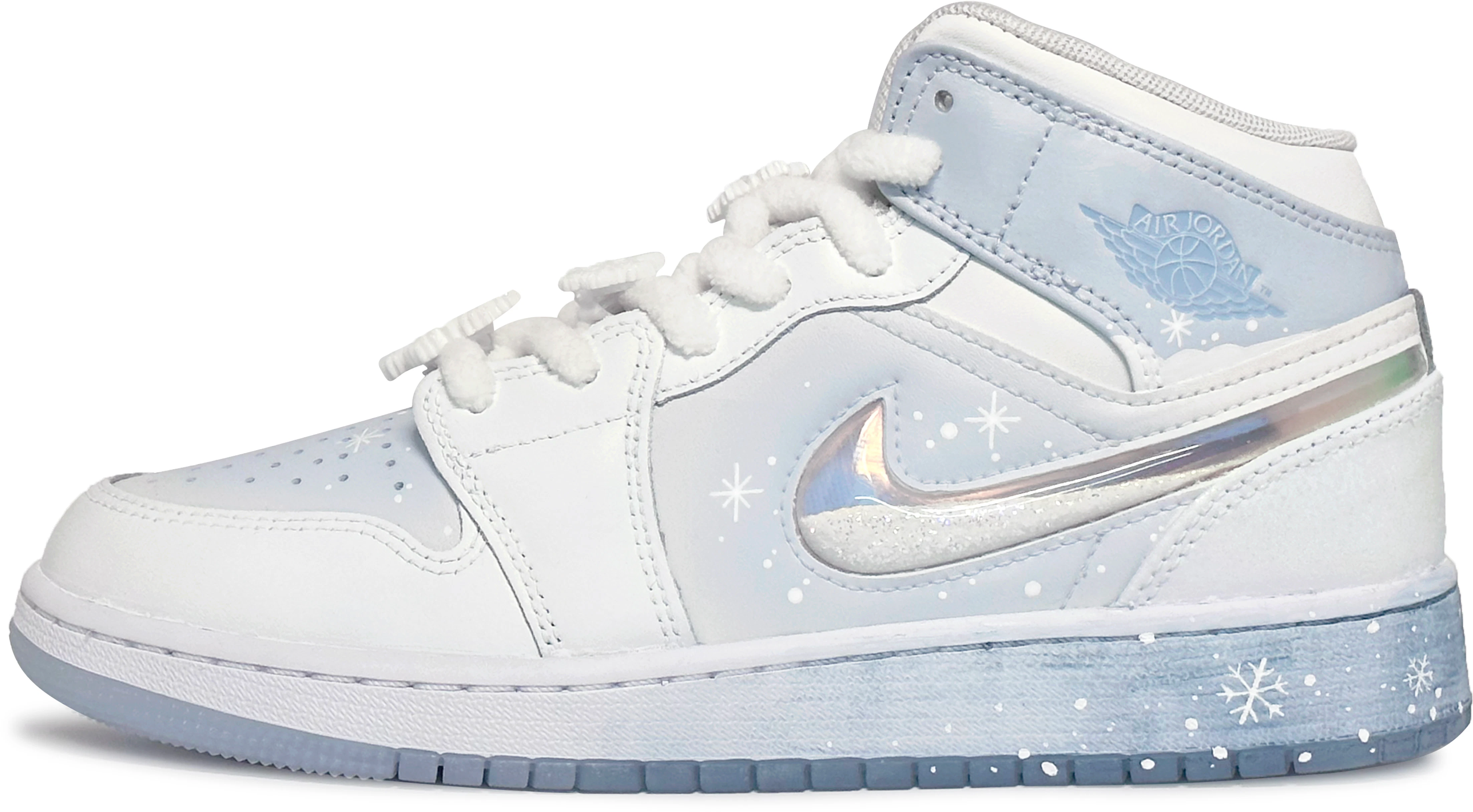 toddler-custom-air-jordan-1-gs-blue-white-winter-vibe-retro-basketball-shoes-mid-fq-9117-400-team186-soft-glow-snow-reflection