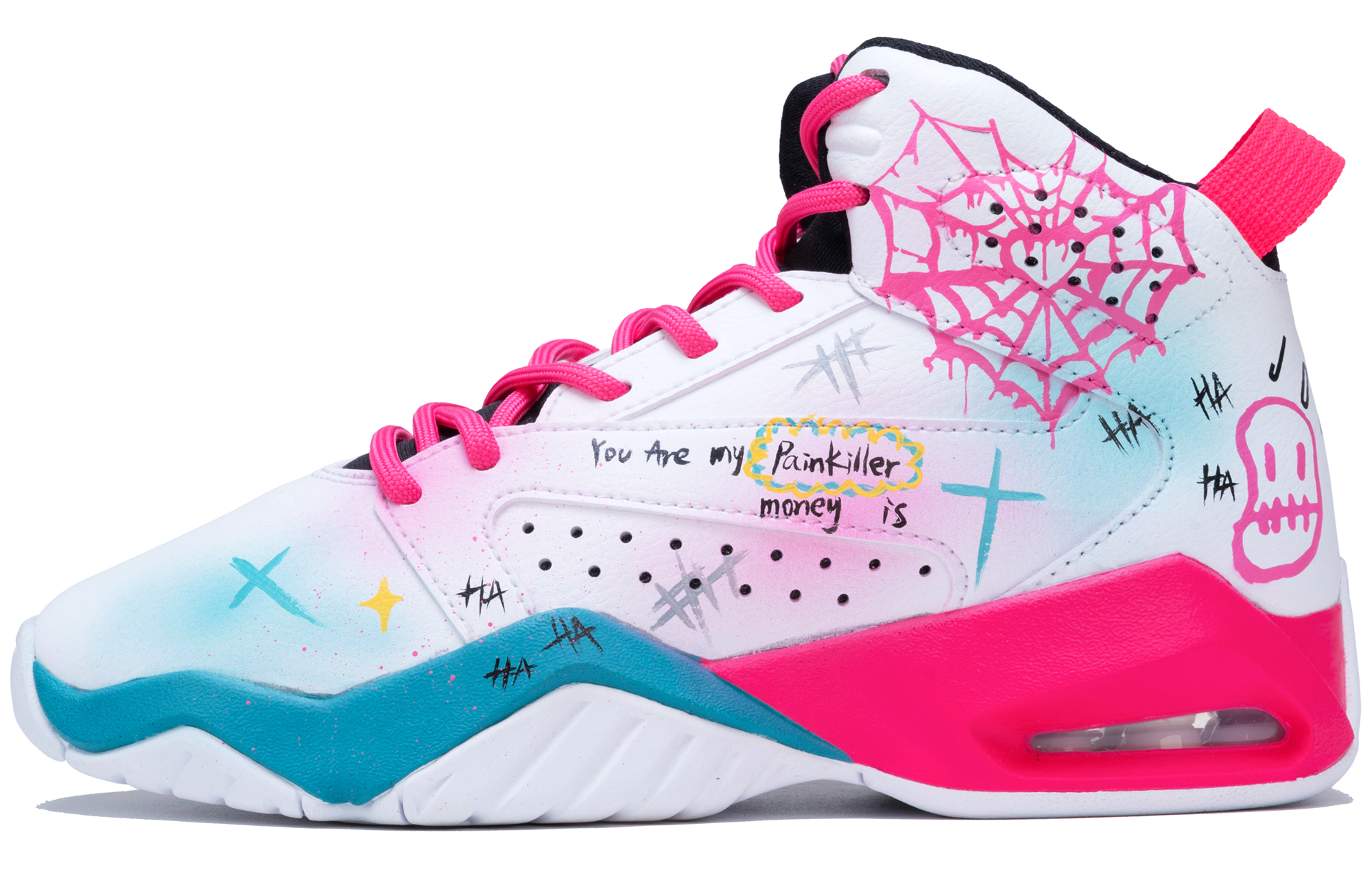(Toddler) Custom Jordan Lift Off GS Pink/White Y2K Graffiti High-Top Retro Basketball Shoes. AR6346-105 (TeamF - Sweet Cool Spicy Girl)