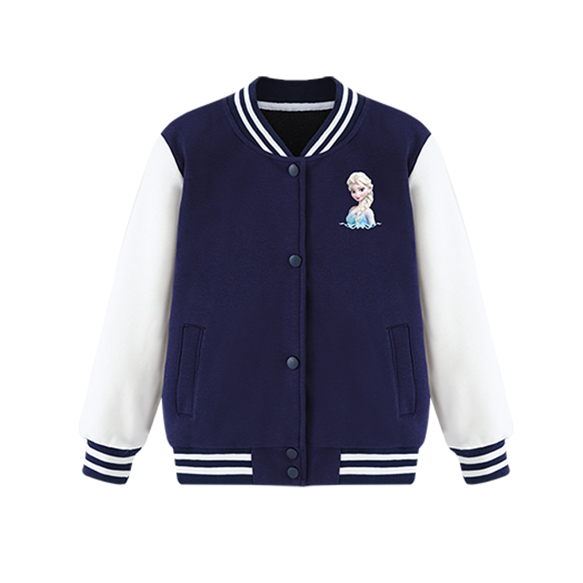 (Toddler) Disney Cartoon Print Navy Kids' Long-Sleeve Baseball Jacket - Comfortable & Versatile YLX202516