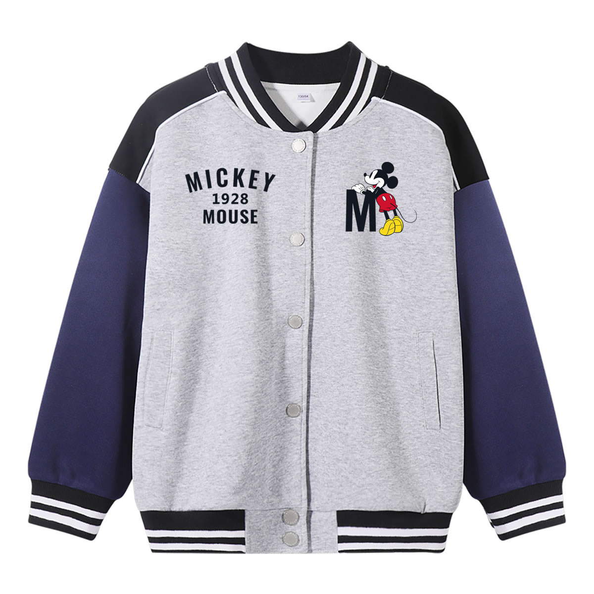 (Toddler) Disney Kids Baseball Jacket - Light Gray, Comfy & Stylish for Boys and Girls. W5A8G2-2